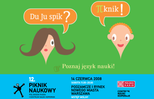 Plakat promujący 12. Piknik Naukowy w Warszawie