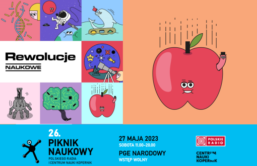 Plakat promujący 26. Piknik Naukowy w Warszawie